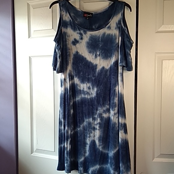Poof! Dresses & Skirts - Poof tie-dye cold shoulder dress